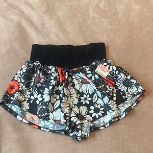 FP Movement by Free People Black Floral Athletic Shorts